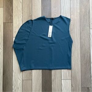 Zara Green Asymmetrical Sleeveless Muscle Tee